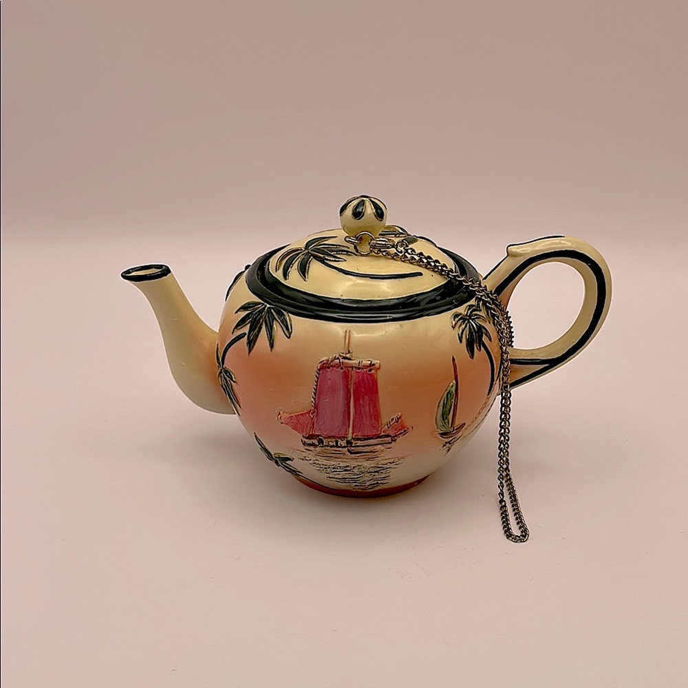 Vintage Nini Tea Pot Collection Sailboat Miniature Teapot Votive Tealight Holder